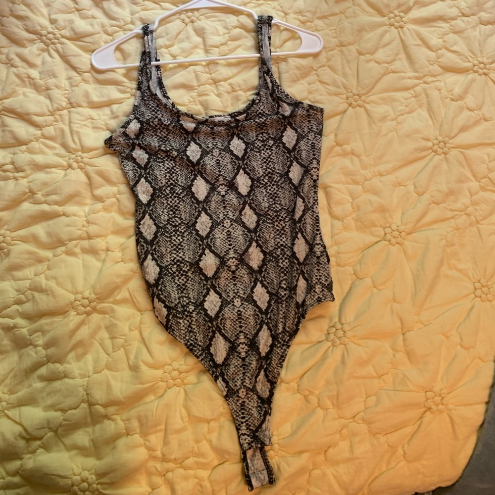snake skin print body suit